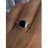 925 Sterling Silver Almandine & Beryl Ring Size 7