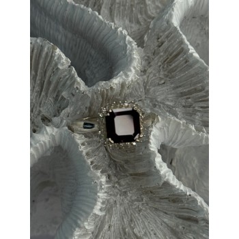 925 Sterling Silver Almandine & Beryl Ring Size 7