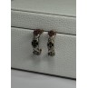 925 Sterling Silver Ruby Sapphire Emerald Earrings Length 0.80 Inch