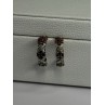925 Sterling Silver Ruby Sapphire Emerald Earrings Length 0.80 Inch