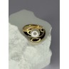 925 STERLING SILVER GOLD PLATED PEARL RING SIZE ADJUSTABLE