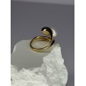 925 STERLING SILVER GOLD PLATED PEARL RING SIZE ADJUSTABLE