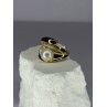 925 STERLING SILVER GOLD PLATED PEARL RING SIZE ADJUSTABLE