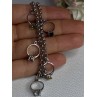925 Sterling Silver Bracelet Multicolor Gemstones Length 8, 9 Inch