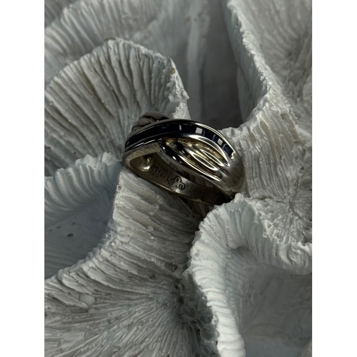 925 Sterling Silver Sapphire Ring Size 8