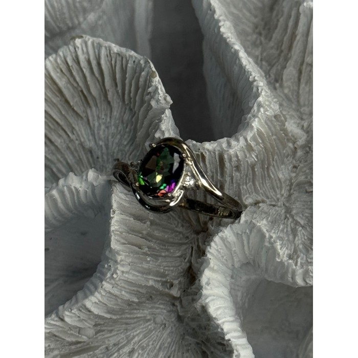 925 Sterling Silver Alexandrite & Beryl Ring Size 10.5