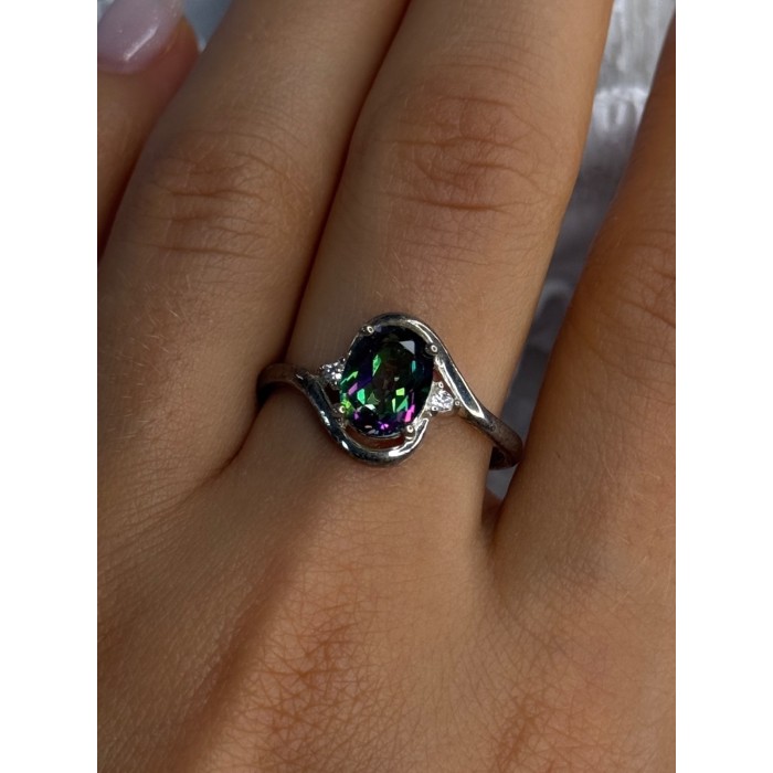 925 Sterling Silver Alexandrite & Beryl Ring Size 10.5