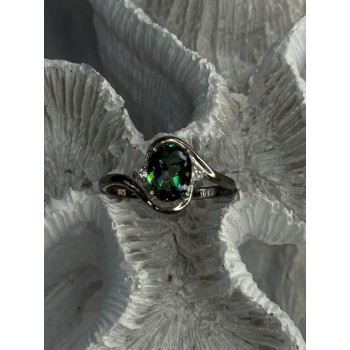 925 Sterling Silver Alexandrite & Beryl Ring Size 10.5