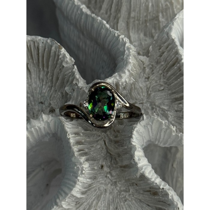 925 Sterling Silver Alexandrite & Beryl Ring Size 10.5