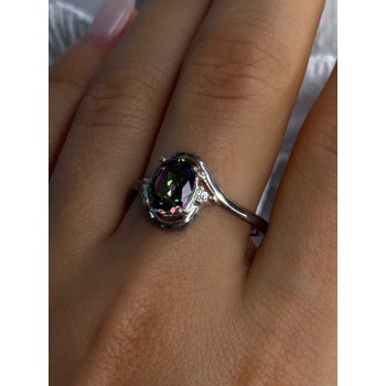 925 Sterling Silver Alexandrite & Beryl Ring Size 10.5