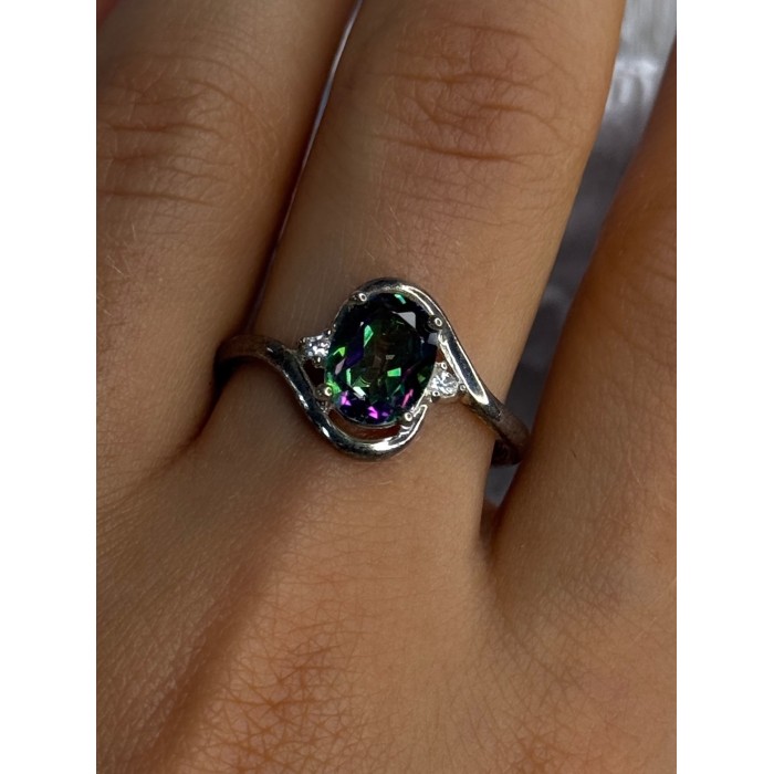 925 Sterling Silver Alexandrite & Beryl Ring Size 10.5
