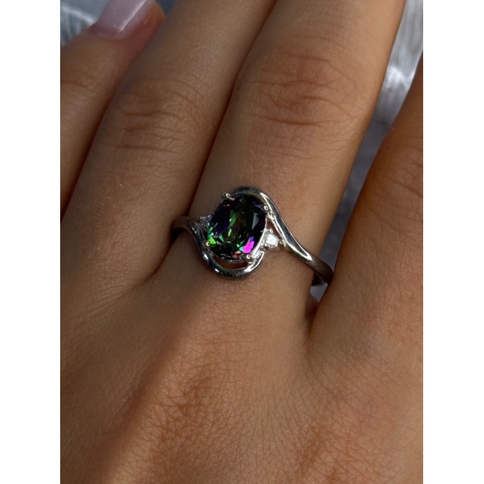 925 Sterling Silver Alexandrite & Beryl Ring Size 10.5