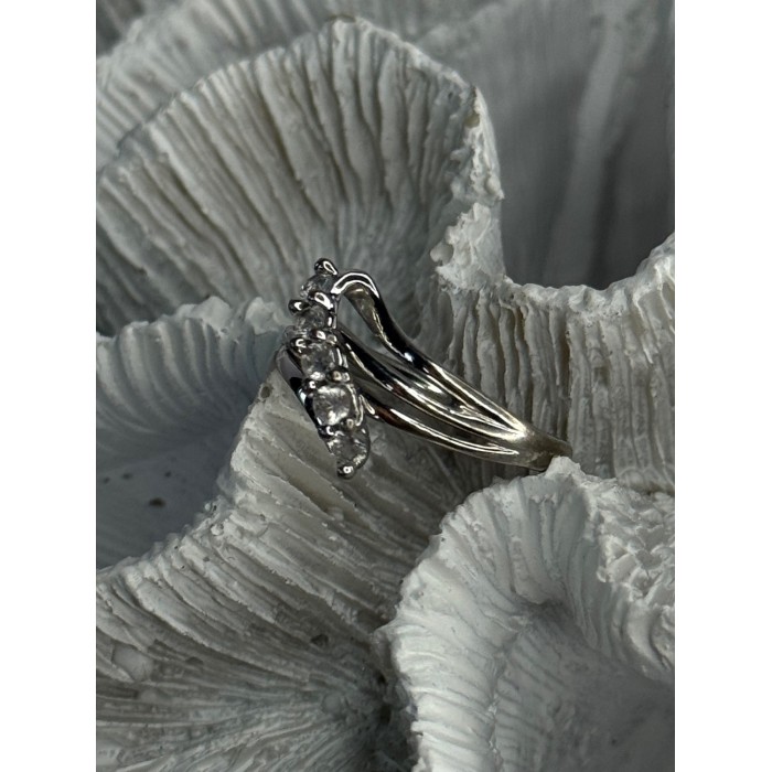 925 Sterling Silver Sun White Topaz Ring Size 6.5