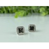 925 Sterling Silver Black Spinel Stud Earrings
