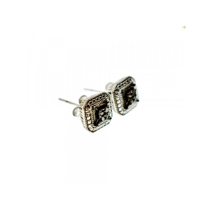 925 Sterling Silver Black Spinel Stud Earrings