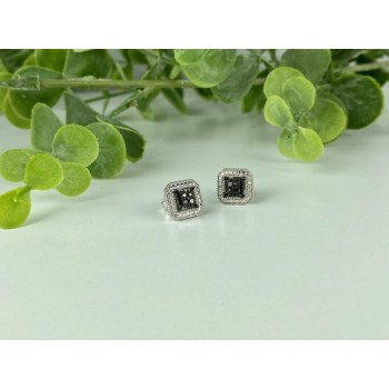 925 Sterling Silver Black Spinel Stud Earrings