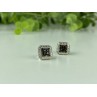 925 Sterling Silver Black Spinel Stud Earrings