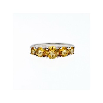 925 Sterling Silver Citrine Ring Size 7
