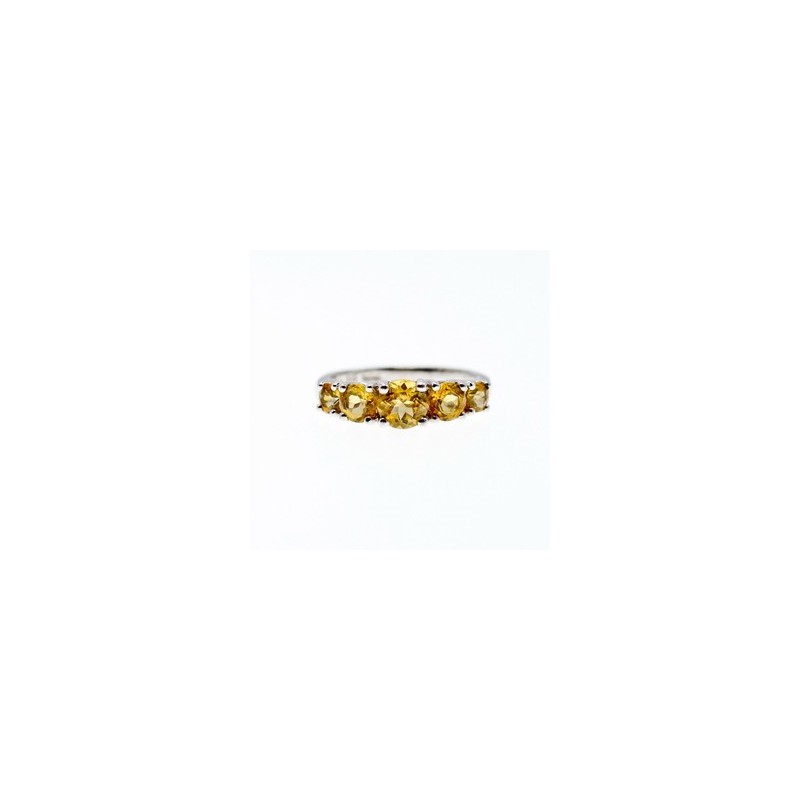 925 Sterling Silver Citrine Ring Size 7
