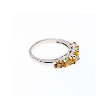 925 Sterling Silver Citrine Ring Size 7