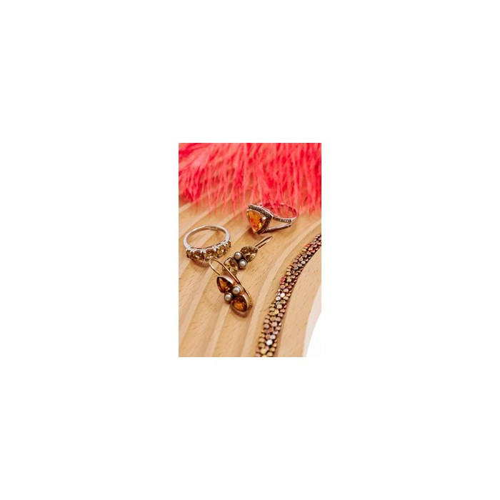 925 Sterling Silver Citrine Ring Size 7