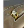 925 STERLING SILVER GOLD PLATED PEARL RING SIZE ADJUSTABLE