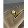 925 STERLING SILVER GOLD PLATED PEARL RING SIZE ADJUSTABLE