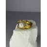 925 STERLING SILVER GOLD PLATED PEARL RING SIZE ADJUSTABLE