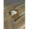 925 STERLING SILVER GOLD PLATED PEARL RING SIZE ADJUSTABLE