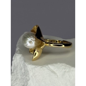 925 STERLING SILVER GOLD PLATED PEARL 