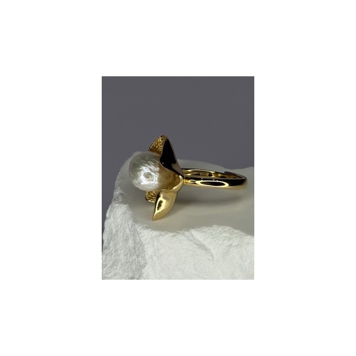 925 STERLING SILVER GOLD PLATED PEARL 