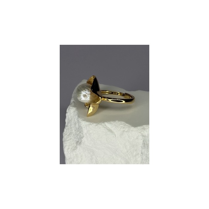925 STERLING SILVER GOLD PLATED PEARL 