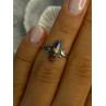 Colorful Native American 925 Sterling Silver Multi Gemstone Ring Size 5