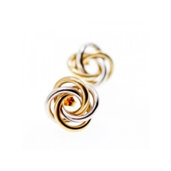 14K WHITE & YELLOW GOLD EARRINGS