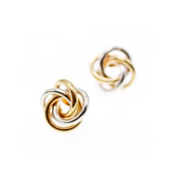 14K WHITE & YELLOW GOLD EARRINGS