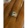 Beautiful 925 Sterling Silver Gold Plated CZ Ring Size 9