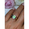 925 Sterling Silver Gold Plated CZ Ring Size 7