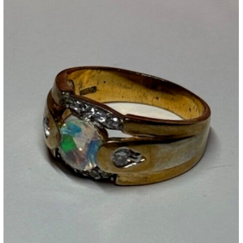 925 Sterling Silver Gold Plated CZ Ring Size 7