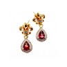 925 STERLING SILVER GOLD PLATED GARNET EARRINGS
