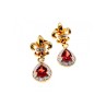 925 STERLING SILVER GOLD PLATED GARNET EARRINGS