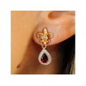 925 STERLING SILVER GOLD PLATED GARNET EARRINGS