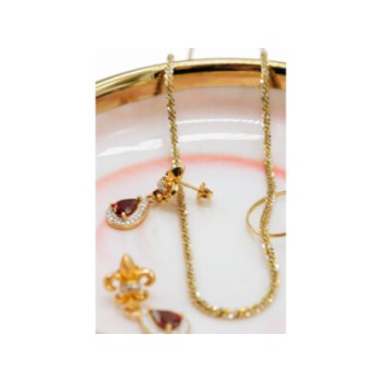 925 STERLING SILVER GOLD PLATED GARNET EARRINGS