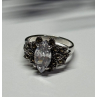 925 Sterling Silver CZ & Marcasite Ring Size 5