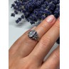 925 Sterling Silver CZ & Marcasite Ring Size 5
