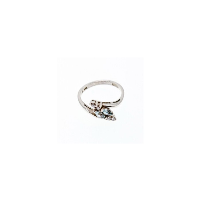 925 Sterling Silver Topaz & CZ Ring Size 7