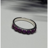 925 Sterling Silver Purple Agate Ring Size 6