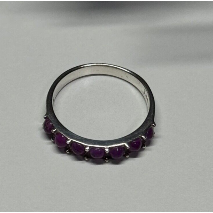 925 Sterling Silver Purple Agate Ring Size 6