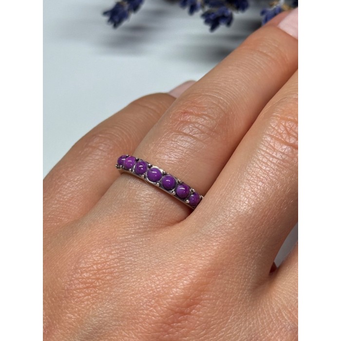 925 Sterling Silver Purple Agate Ring Size 6