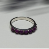 925 Sterling Silver Purple Agate Ring Size 6