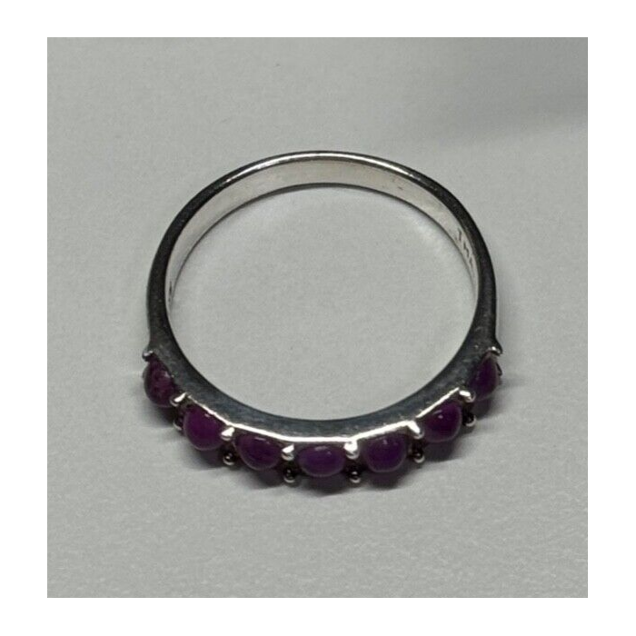 925 Sterling Silver Purple Agate Ring Size 6